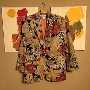 Vintage Floral Blazer Size 12